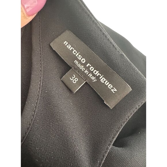 NARCISO RODRIGUEZ Black Silk Blend Ruched Top Size 38 - Picture 3 of 6